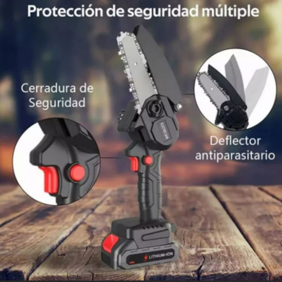 Motosierra Inalámbrica con 2 Baterias+ Accesorios