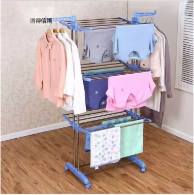 TENDEDERO PLEGABLE DE 3 NIVELES CON RUEDAS