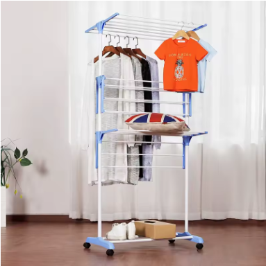 TENDEDERO PLEGABLE DE 3 NIVELES CON RUEDAS