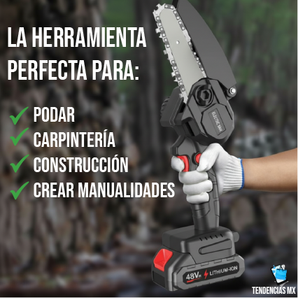 Motosierra Inalámbrica con 2 Baterias+ Accesorios