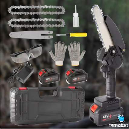 Motosierra Inalámbrica con 2 Baterias+ Accesorios