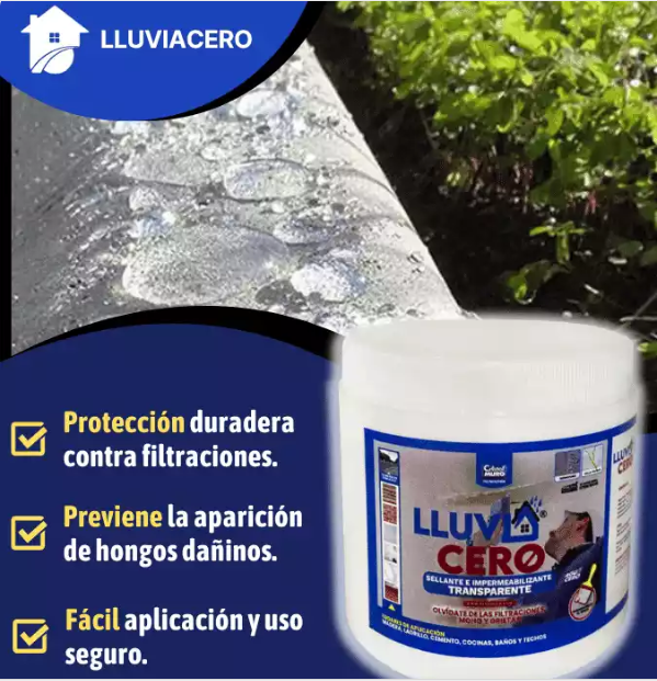 LLUVIACERO Sellador Impermeabilizante Transparente De Alta Duración